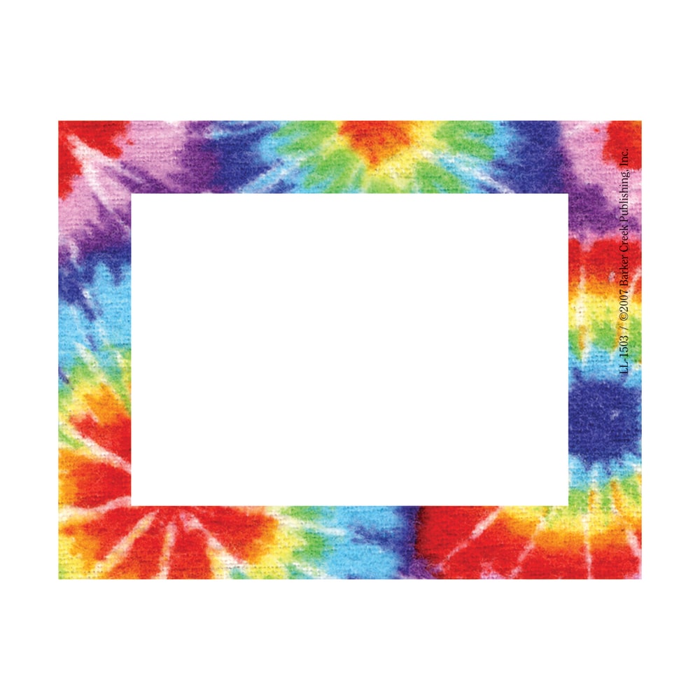 Barker Creek Self-Adhesive Name Badge Labels, 3 1/2in x 2 3/4in, Tie-Dye, Pack Of 45