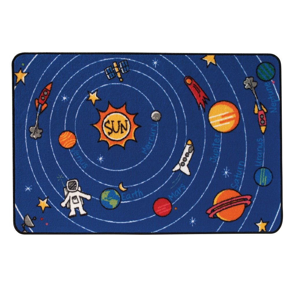 Carpets for Kids KID$Value Rugs Spaced Out Activity Rug, 4ft x 6ft , Blue