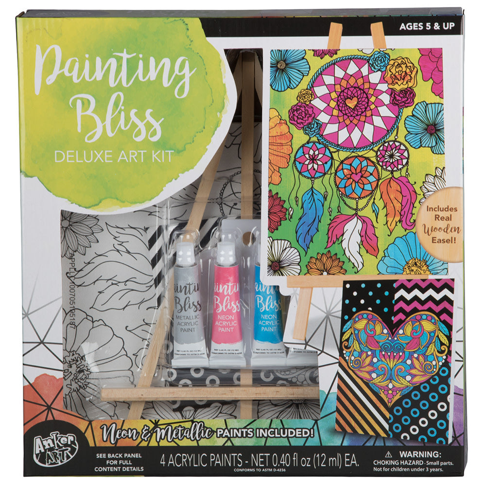 JAM Paper Games, Painting Bliss Art Kit With Wooden Tabletop Easel