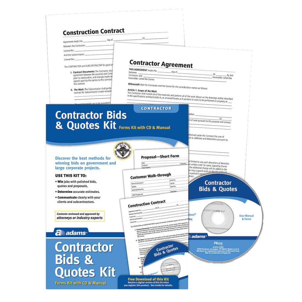 Adams Contractor Bids And Quotes