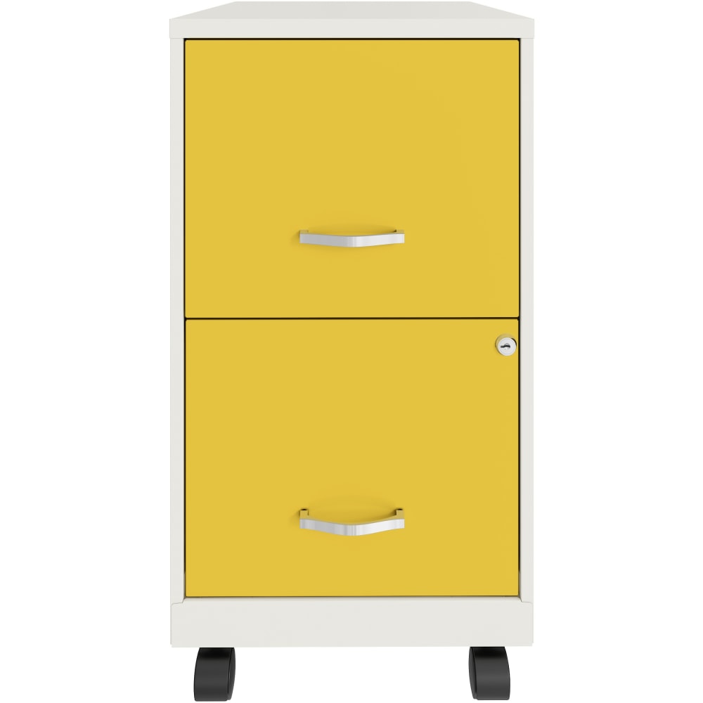 Realspace SOHO Smart 18inD Vertical 2-Drawer Mobile File Cabinet, White/Gold