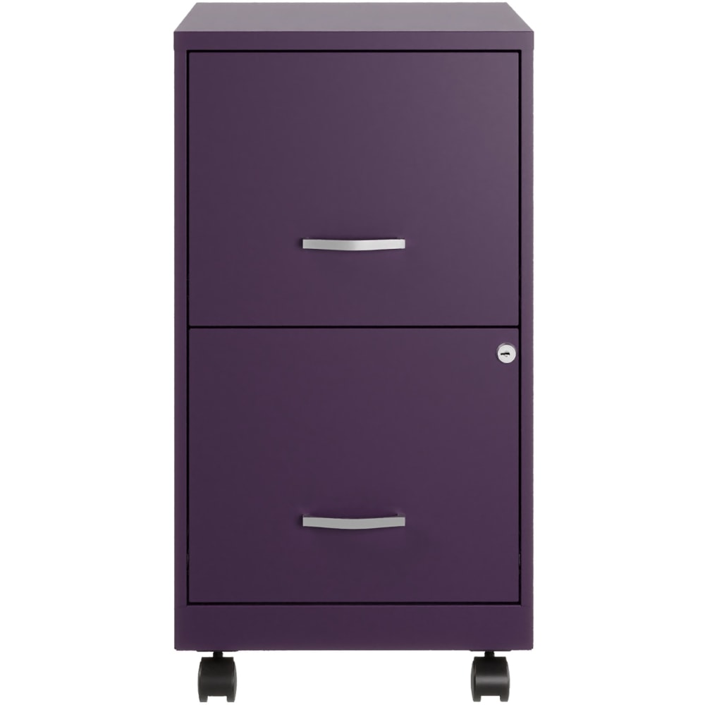 Realspace SOHO Smart 18inD Vertical 2-Drawer Mobile File Cabinet, Purple