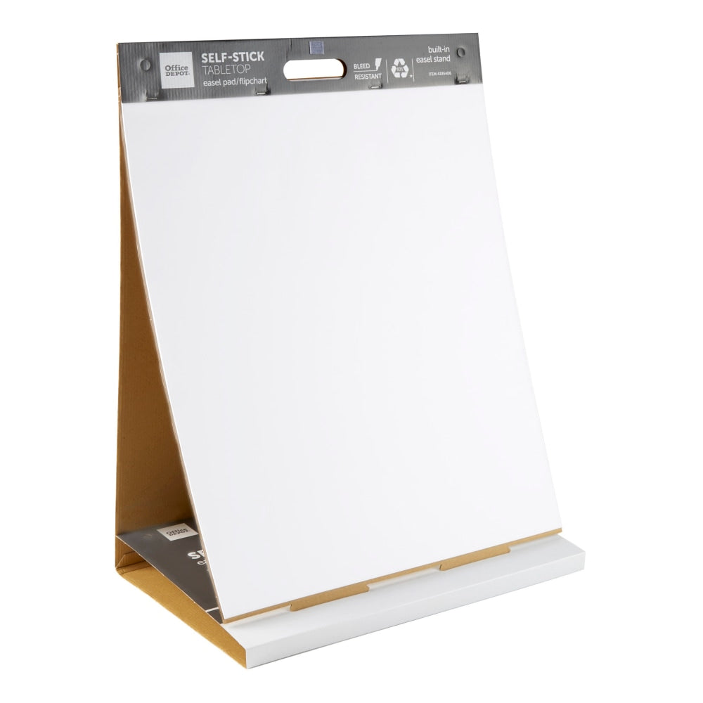 Office Depot Brand Self-Stick Tabletop Easel Pad, 20in x 23in, 20 Sheets, 80% Recycled, White
