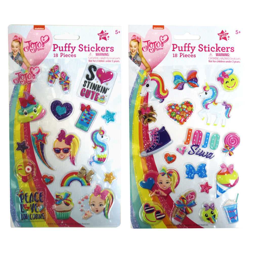 Inkology Puffy Stickers, JoJo Siwa, Pack Of 6 Sheets