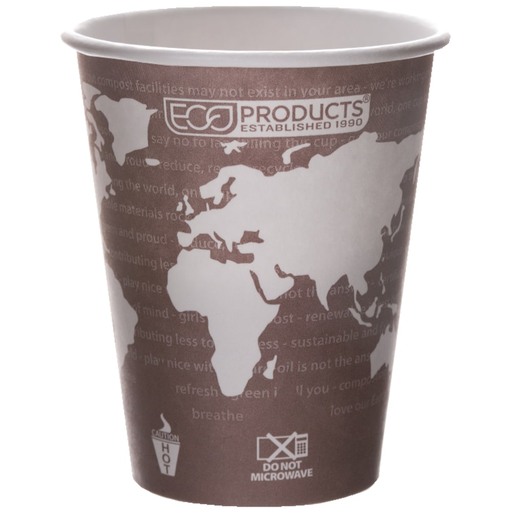 Eco-Products World Art, Hot Cups, 8 Oz, Pack Of 50