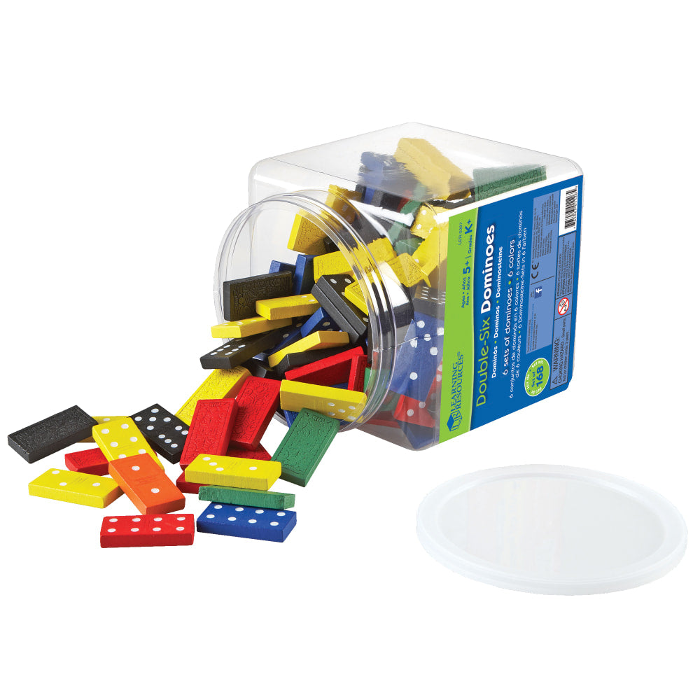 Learning Resources Double-Six Color Dominoes In A Bucket, Pack Of 168