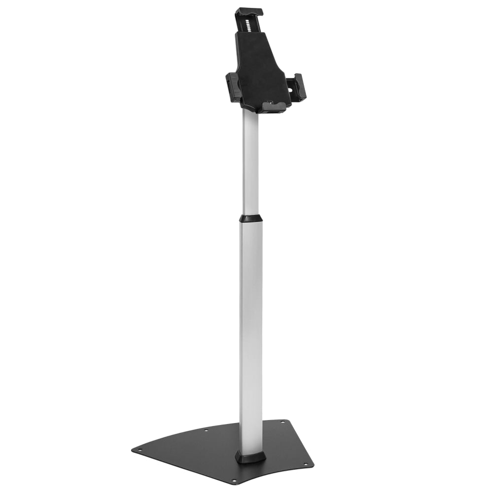 Mount-It! MI-3786 Floor Kiosk Stand With Lock For 7.9in - 10.5in Tablets, 24-13/16inH x 14-5/8inW x 3-1/8inD, Silver