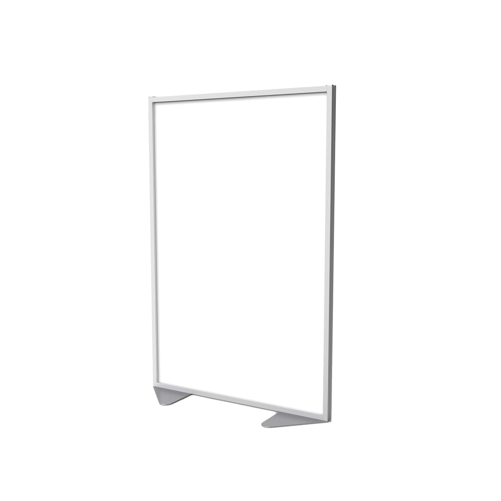 Ghent Floor Partition With Aluminum Frame, 71-7/8inH x 48inW x 2inD, White