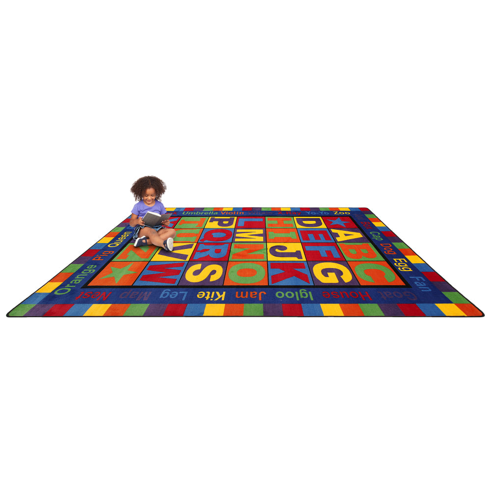 Flagship Carpets ABC Words Rug, 7ft 6in x 12ft, Primary