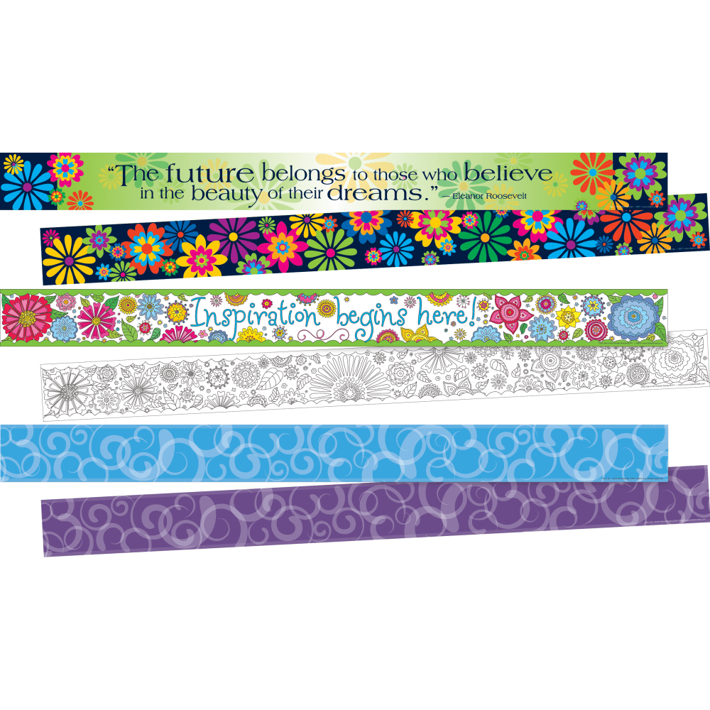 Barker Creek Double-Sided Borders, 3in x 35in, Summer Fun, 12 Strips Per Pack, Set Of 3 Packs