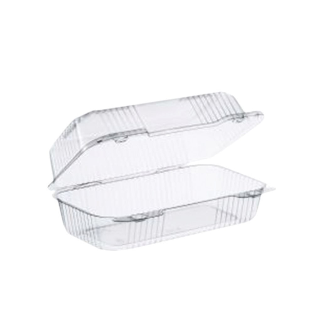 Dart StayLock Plastic Hinged Containers, 9inH x 5-3/8inW x 3-1/2inD, Clear, Pack Of 250 Containers