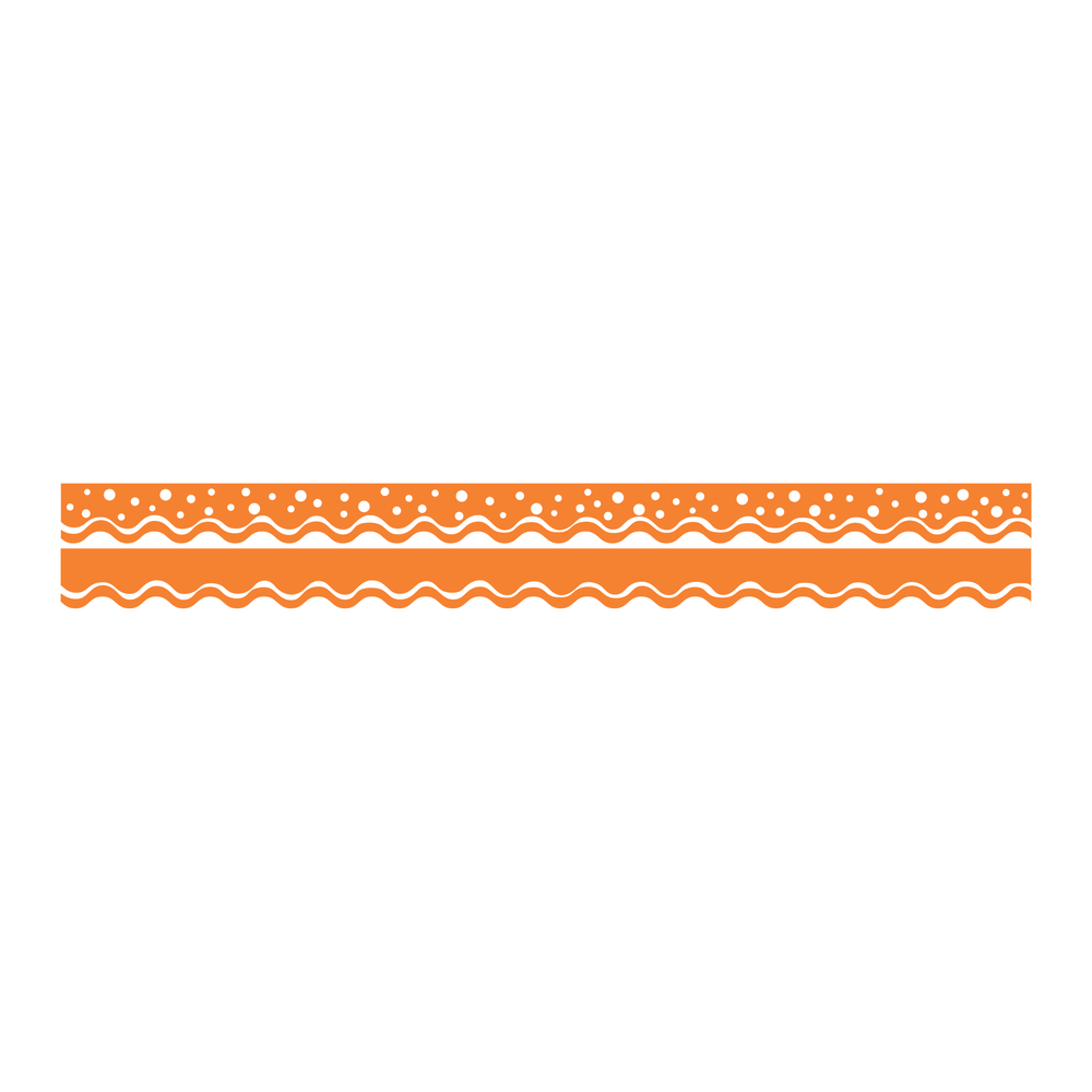 Barker Creek Scalloped-Edge Double-Sided Borders, 2 1/4in x 36in, Tangerine, Pack Of 13