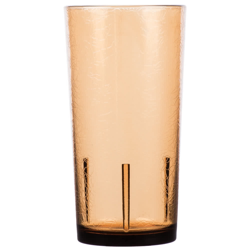 Cambro Del Mar Styrene Tumblers, 24 Oz, Light Amber, Pack Of 36 Tumblers