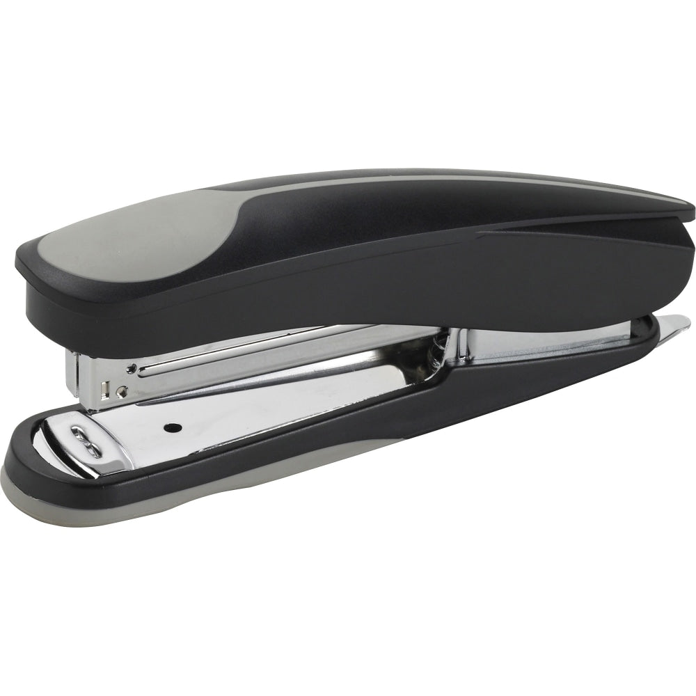 Business Source Dual Shot Full-strip Stapler - 20 of 20lb Paper Sheets Capacity - 210 Staple Capacity - Full Strip - 1/4in Staple Size - 1 Each - Black