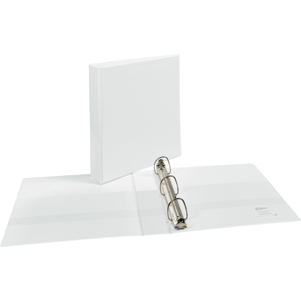 Avery Durable View 3-Ring Binder, 1 1/2in Slant Rings, White