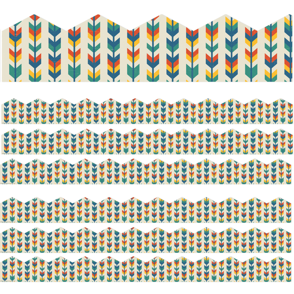 Eureka School Extra-Wide Deco Trim, Adventurer Arrows, 37' Per Pack, Set Of 6 Packs