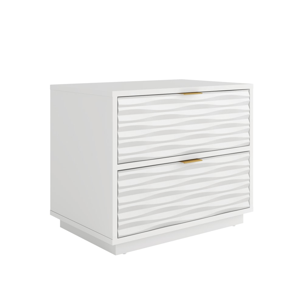 Sauder Morgan Main 2-Drawer Side Table, 19-1/3inH x 23-5/8inW x 15-3/4inD, White