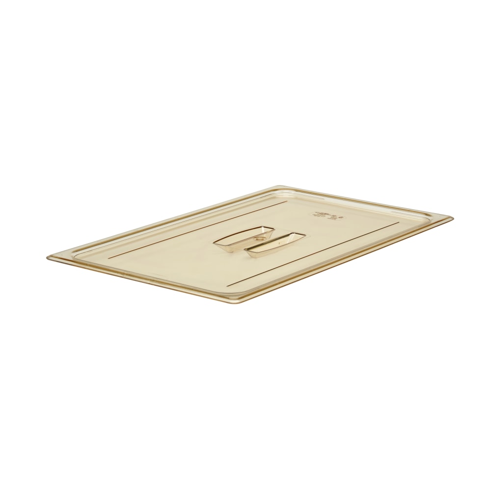 Cambro Camwear 1/1 H-Pan Food Pan Lids With Handles, Amber, Set Of 6 Lids