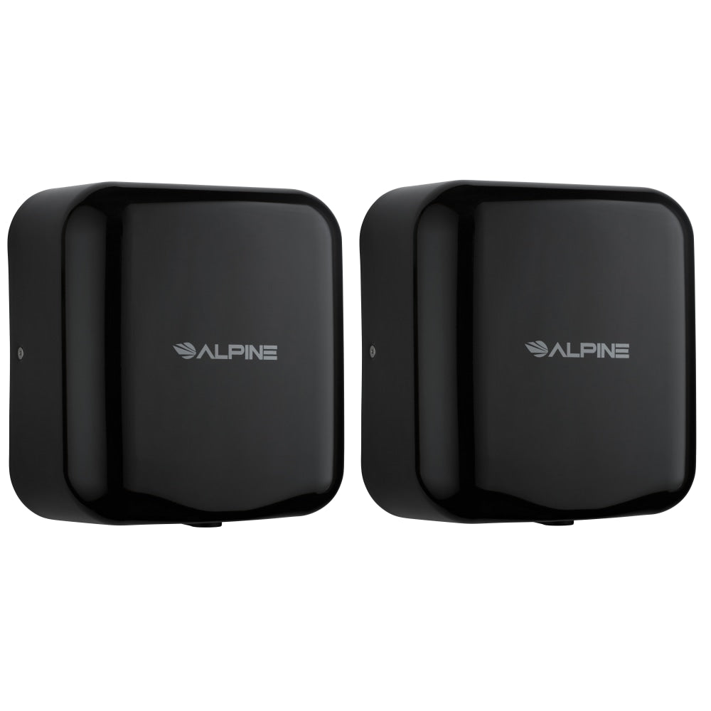 Alpine Industries Hemlock Commercial Automatic High-Speed Electric Hand Dryers, Black, Pack Of 2 Dryers