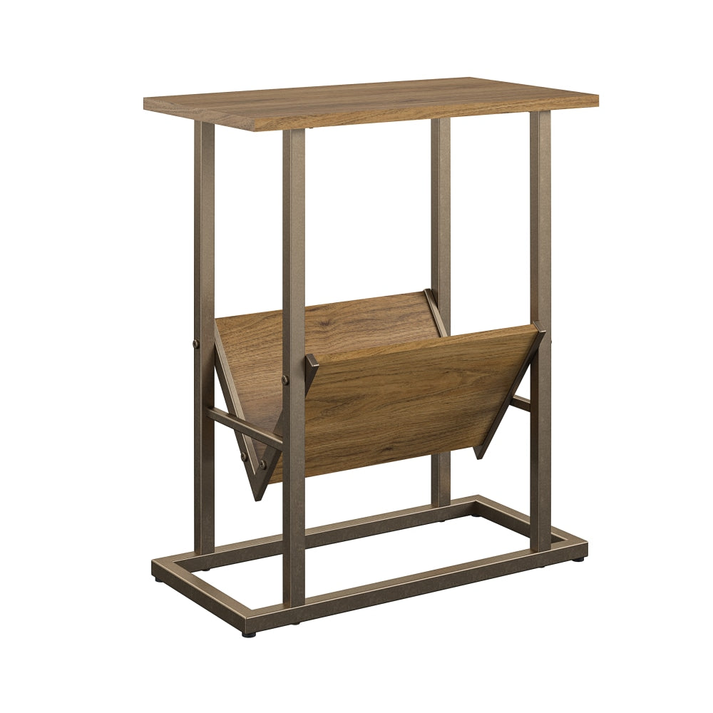 Ameriwood Home Regal End Table, 23-1/2inH x 19-11/16inW x 11inD, Bronze/Walnut