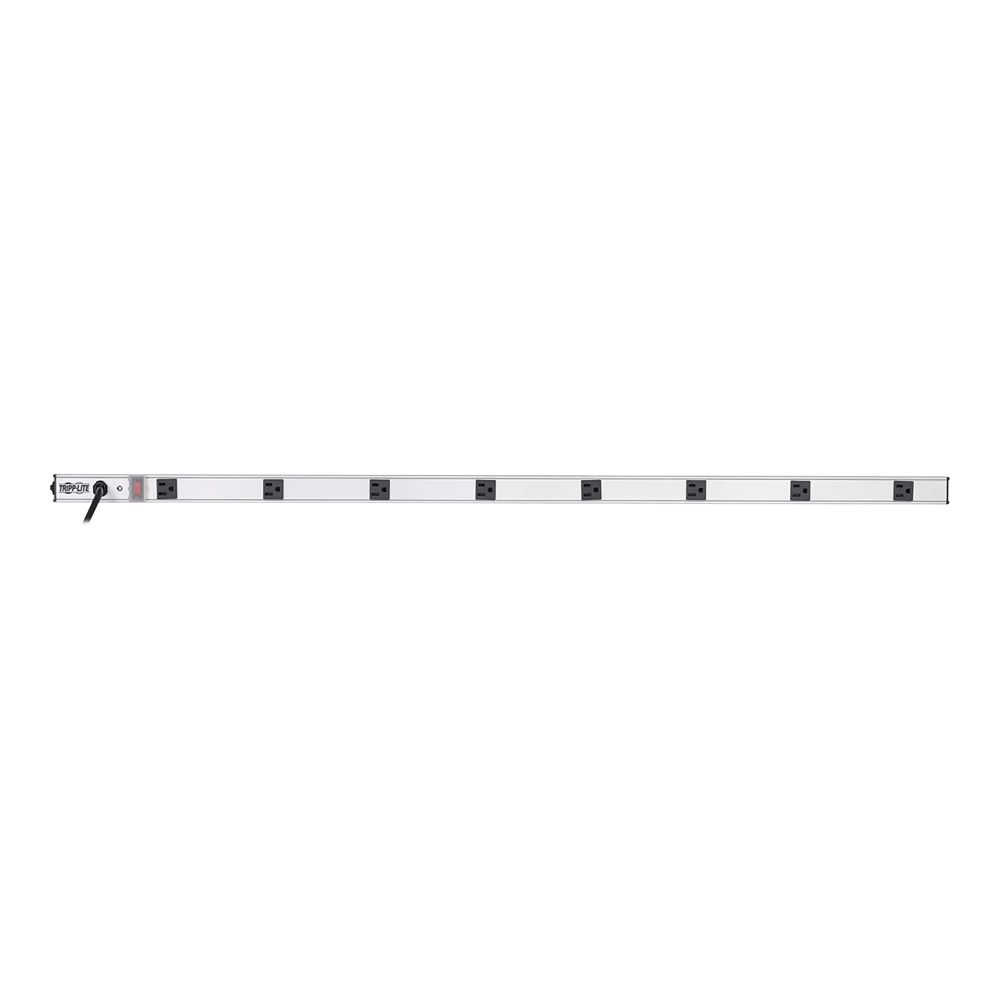 Tripp Lite Power Strip 120V 5-15R 8 Outlet 6ft Cord 48 Inch Length Metal - Power strip - AC 120 V - 1800 Watt - input: NEMA 5-15 - output connectors: 8 - 6 ft cord - gray, black