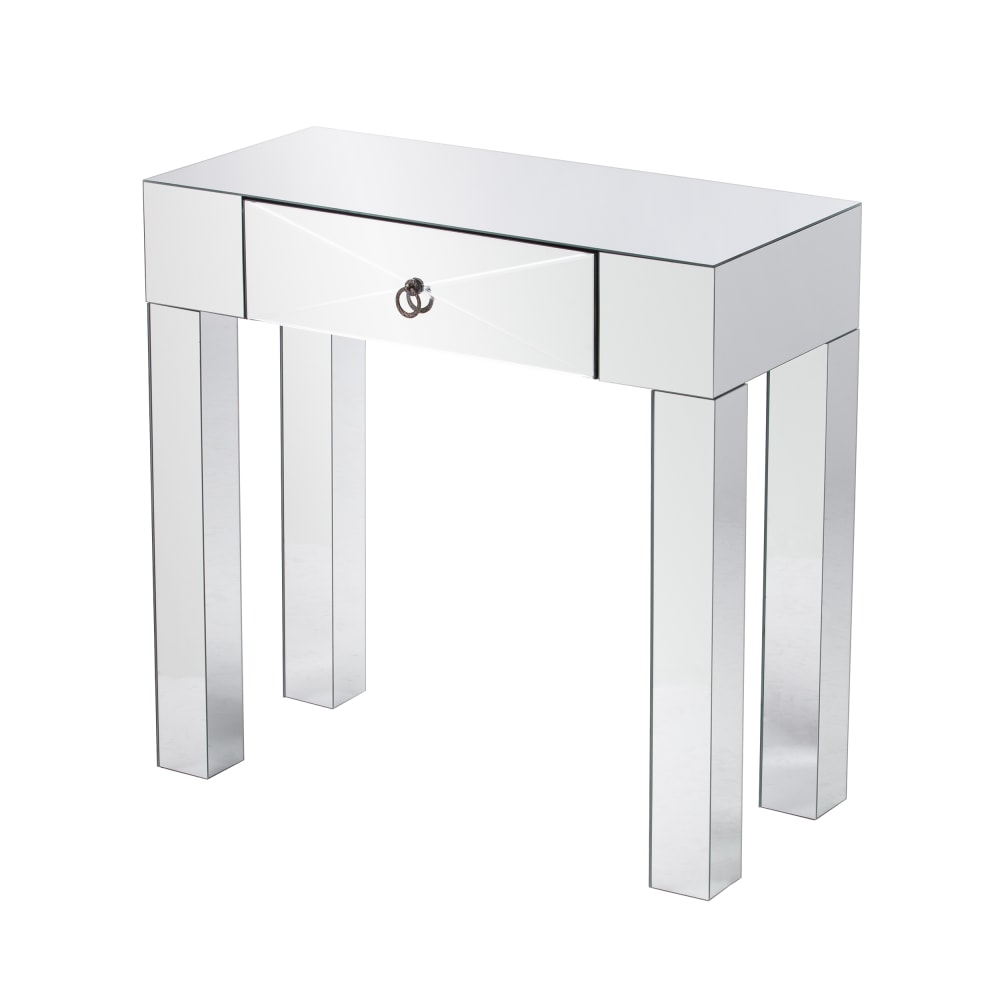 SEI Cresheim Mirrored Console Table, 30-1/2inH x 31-1/4inW x 15inD, Silver