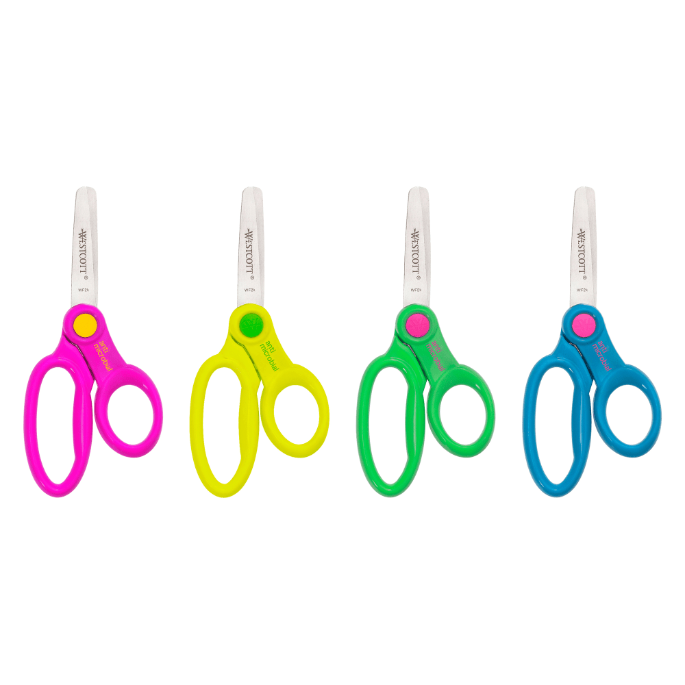 Westcott Anti-Microbial Kids Scissors, 5in, Blunt, Assorted Colors