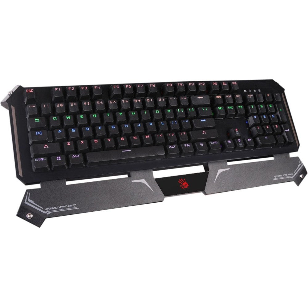 BLOODY GAMING OPTICAL MECHANICAL KEYBOARD BACKLIT ADJUSTABLE, BLACK - Cable Connectivity - USB Interface Multimedia Hot Key(s) - QWERTY Layout - Windows - Mechanical Keyswitch - Black