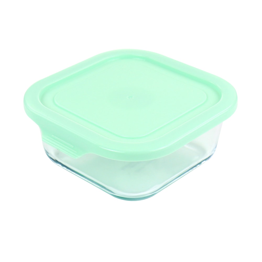 Martha Stewart Glass Container With Lid, 2-1/2inH x 6-1/4inW x 6-3/4inD, Mint