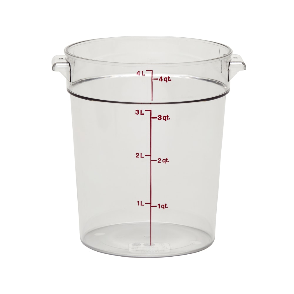 Cambro Camwear 4-Quart Round Storage Containers, Clear, Set Of 12 Containers