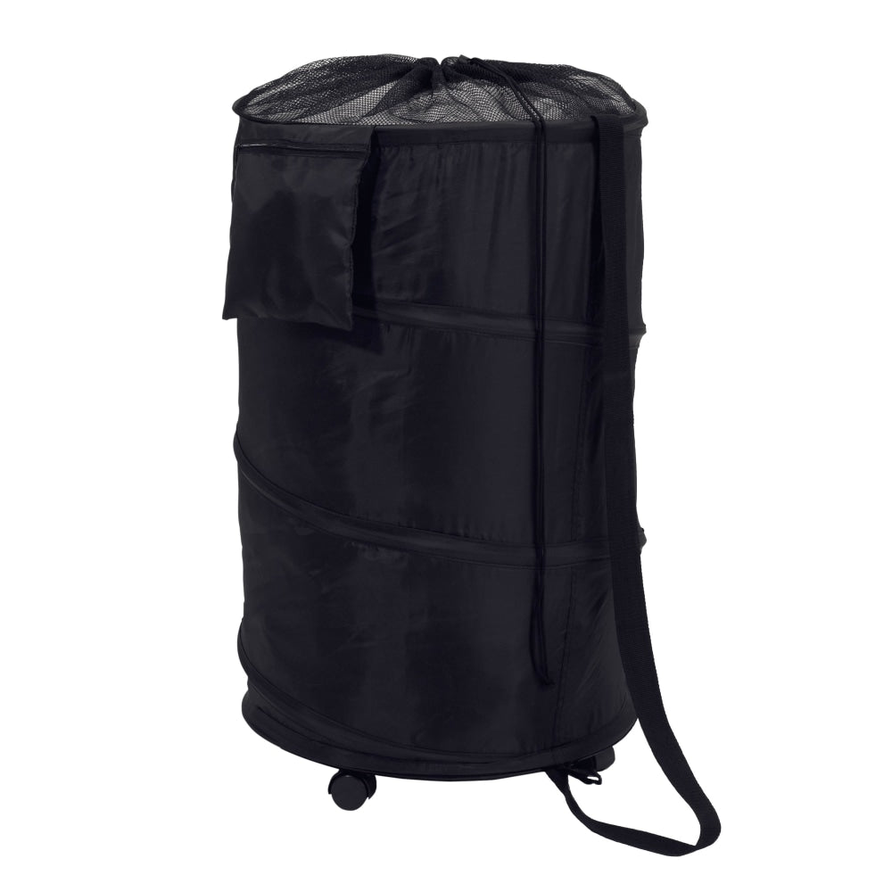 Honey-Can-Do Rolling Pop-Up Hamper, 28in, Black