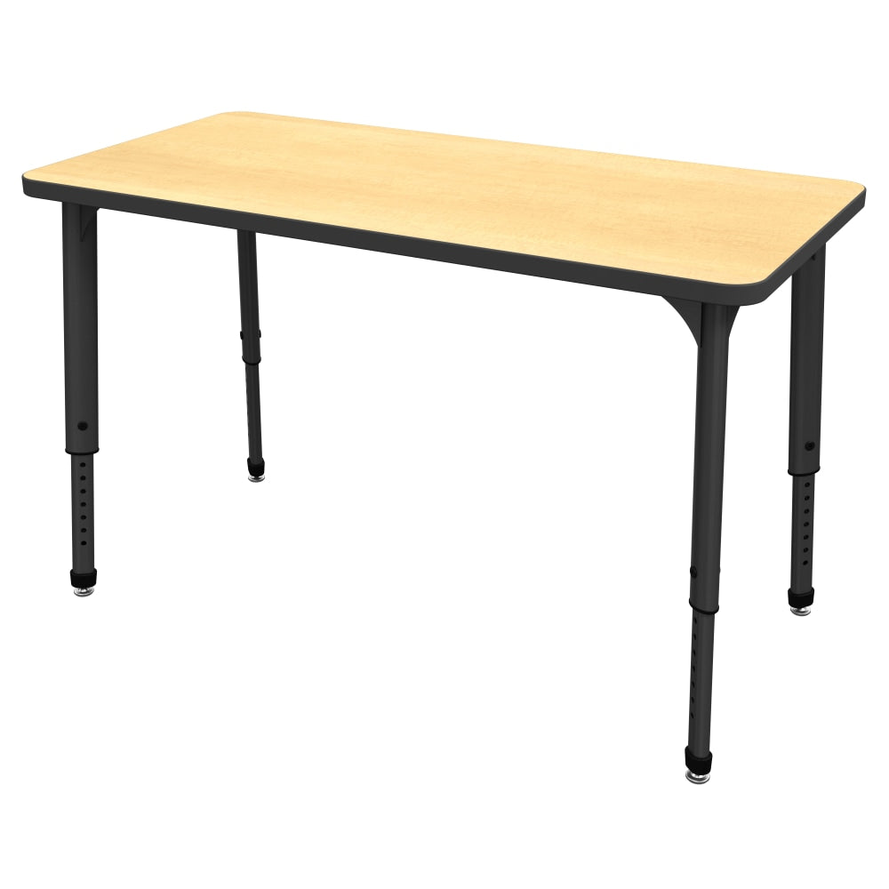 Marco Group Apex Series Rectangle Adjustable Table, 30inH x 48inW x 24inD, Maple/Black