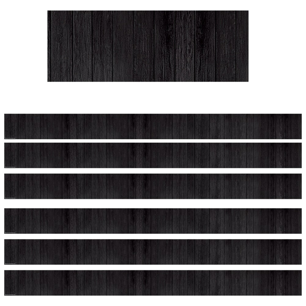 Teacher Created Resources Border Trim, Black Wood, 35', Set Of 6 Packs