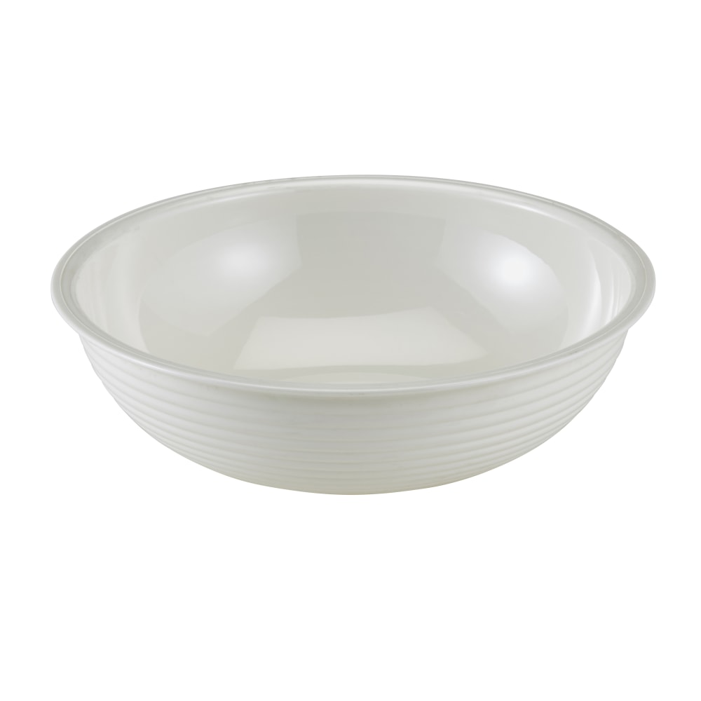 Cambro Camwear Round Ribbed Bowls, 8in, White, Set Of 12 Bowls