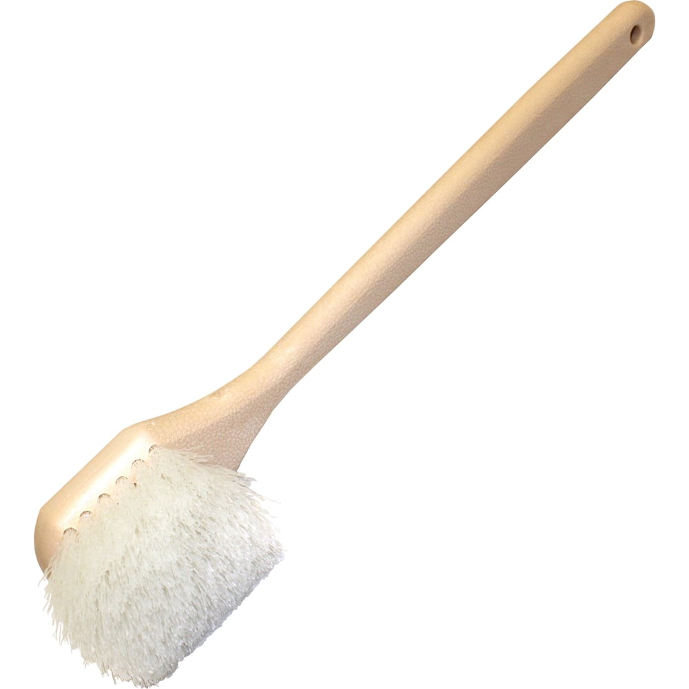 Genuine Joe Nylon Utility Brush - Nylon Bristle - 20in Handle Length - 1 Each - White