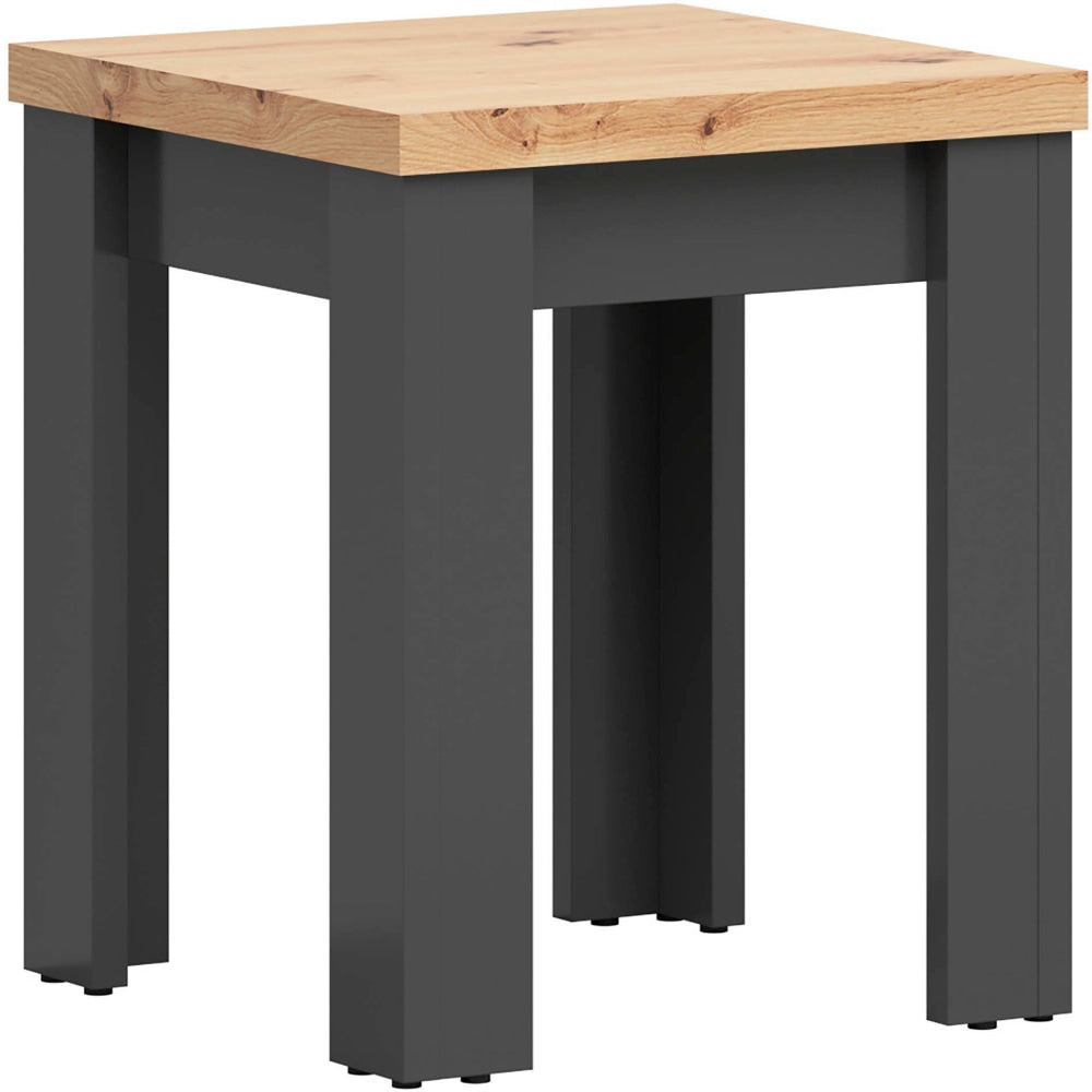 Lifestyle Solutions Essex Tall Side Table, 17inH x 19-3/4inW x 17inD, Dark Gray/Natural