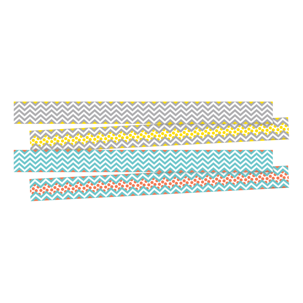 Barker Creek Double-Sided Border Strips, 3in x 35in, Chevron Beautiful, Set Of 24