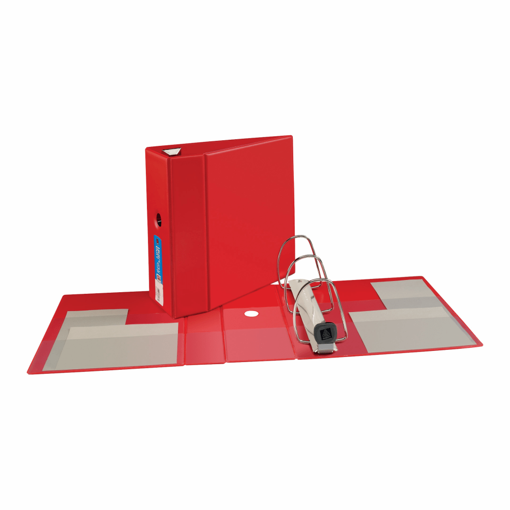 Avery Heavy-Duty 3-Ring Binder With Locking One-Touch EZD Rings, 5in D-Rings, 45% Recycled, Red