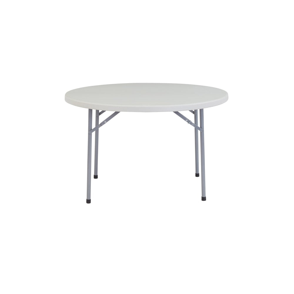 National Public Seating Blow-Molded Folding Table, Round, 48inW x 48inD, Light Gray/Gray