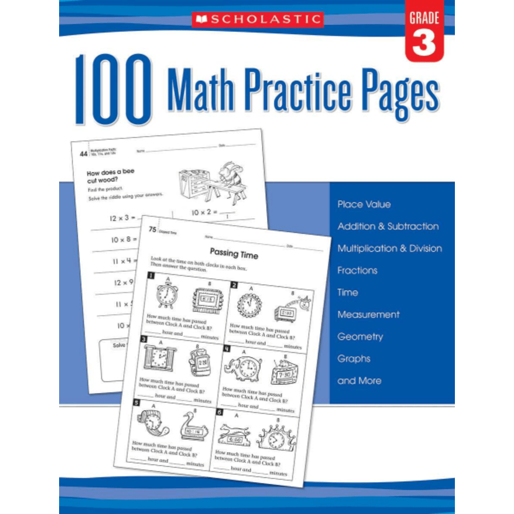 Scholastic Teacher Resources Math Practice Pages, Grade 3