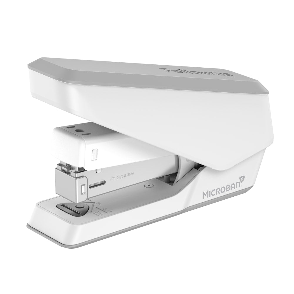 Fellowes LX840 Half Strip EasyPress Desktop Stapler with Anti-microbial Technology, 25-sheet Capacity, White