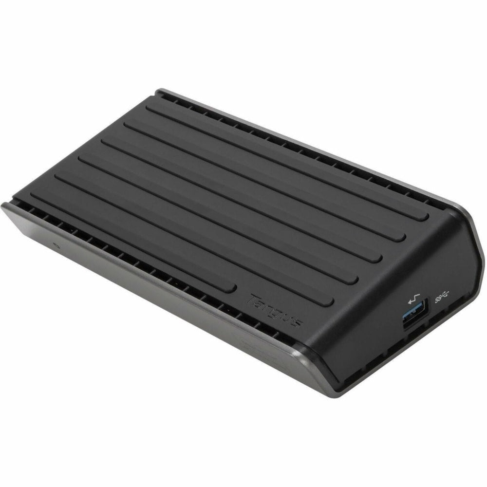 Targus DV4K Docking Station With Power, 1.5inH x 3.6inW x 6.75inD, Black, 9X4889
