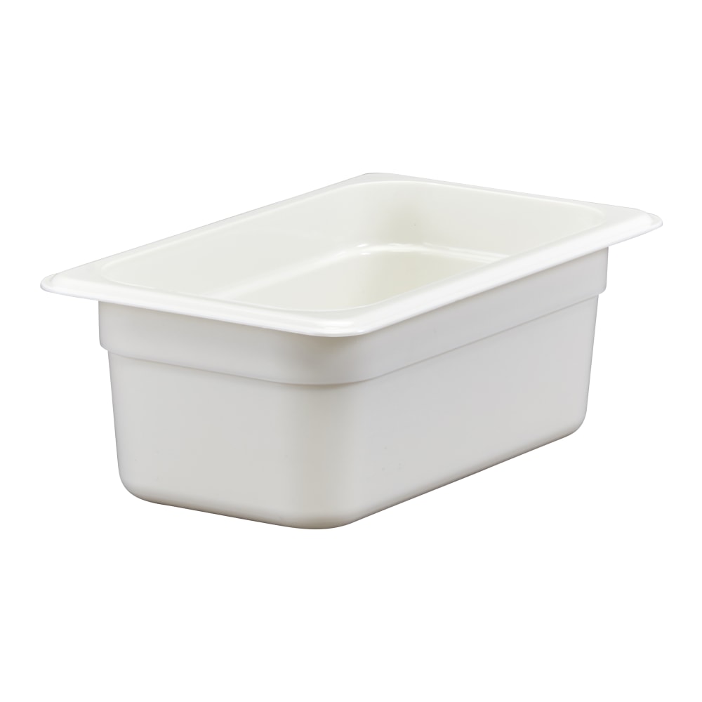 Cambro Camwear GN 1/4 Size 4in Food Pans, 4inH x 6-3/8inW x 10-1/2inD, White, Set Of 6 Pans
