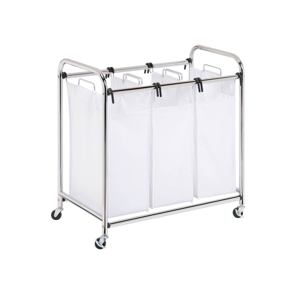 Honey-Can-Do Heavy-Duty Triple Laundry Sorter, Extra Large Size, Chrome
