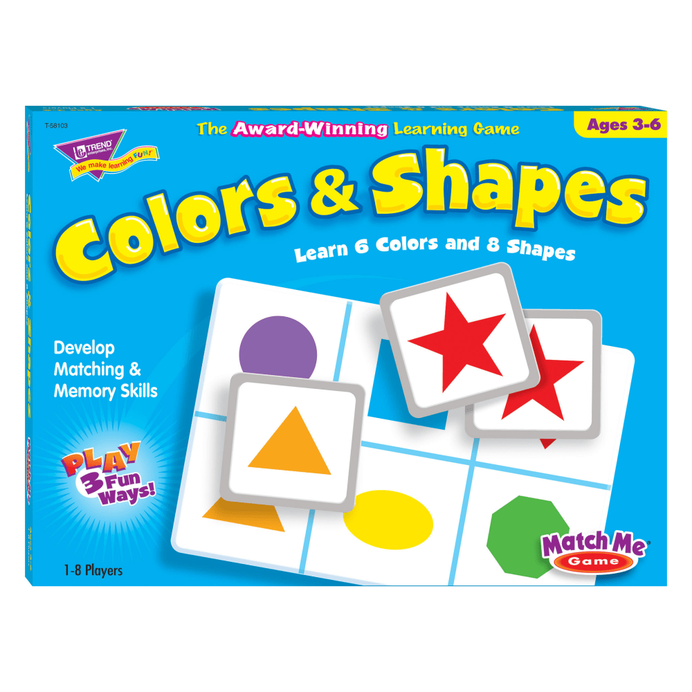 Trend Colors/Shapes Match Me Learning Game - Educational - 1 to 8 Players - 1 Each