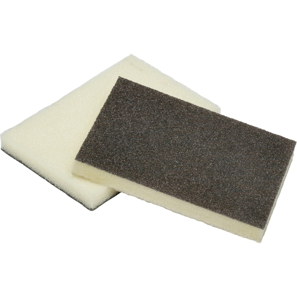 SKILCRAFT Heavy-Duty Scouring Pad Sponges, 3in x 4-1/2in, Yellow/Green, Pack Of 12 Sponges