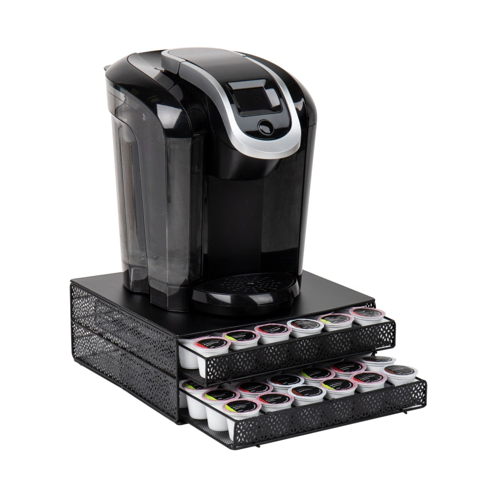 Mind Reader 2 Drawers Single Serve Coffee Pod Organizer, 5inH x 12-3/4inW x 13inL 72 Coffee Pod Capacity, Black