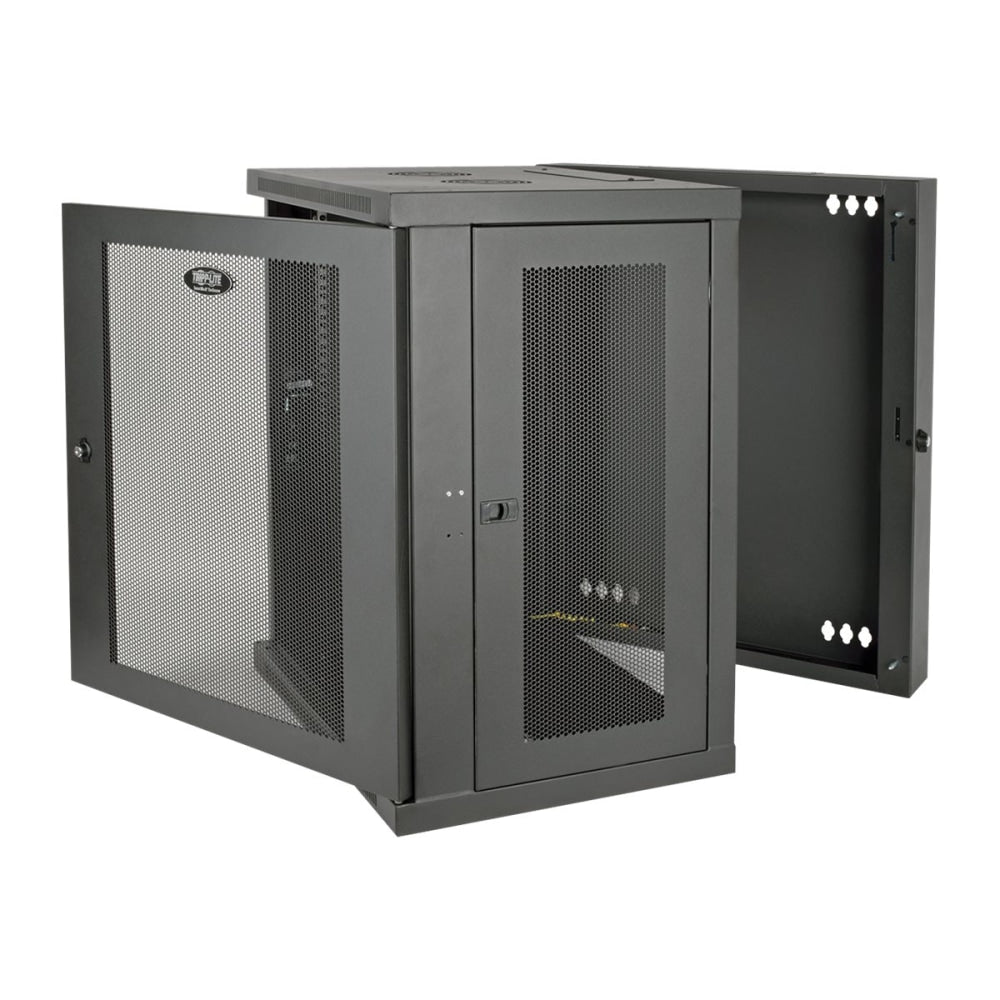 Tripp Lite 15U Wall Mount Rack Enclosure Server Cabinet Hinged Wallmount - Rack cabinet - wall mountable - black - 15U - 19in