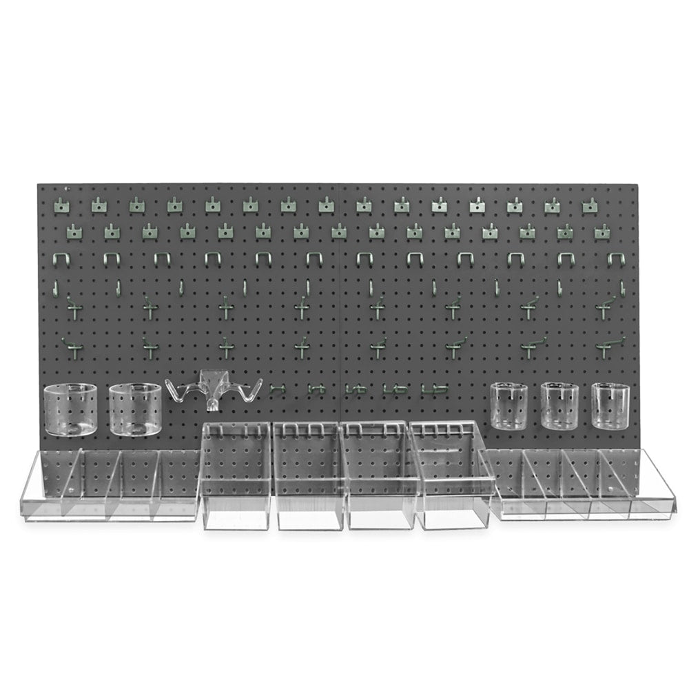 Azar Displays 125-Piece Pegboard Organizer Kit, 24in x 48in, Black