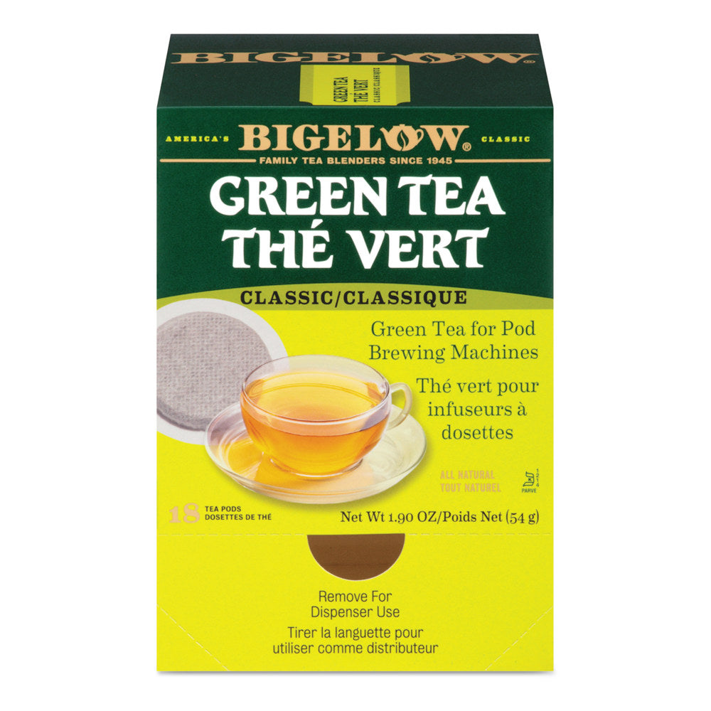 Bigelow Green Tea Single-Serve Pods, 1.9 Oz, Box Of 18 Pods